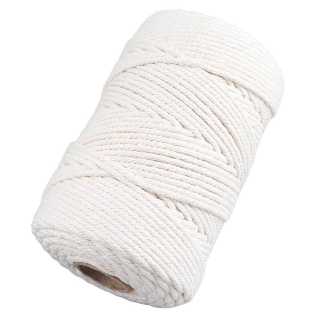White Macrame Cord 4mmx21.9 Yards Macrame Rope Cotton Cord for Wall Hanging Plant Hangers Crafts