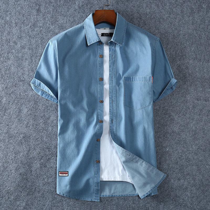 Men's Polo Shirt Short Sleeve Loose Fit Denim Breathable Comfortable Plus Size Summer Casual Tops