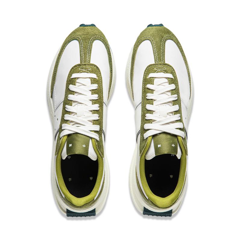 Li Ning Light Boat светоотражающие модные повседневные туфли с низким верхом унисекс повседневные туфли белые зеленые AZGU081-5