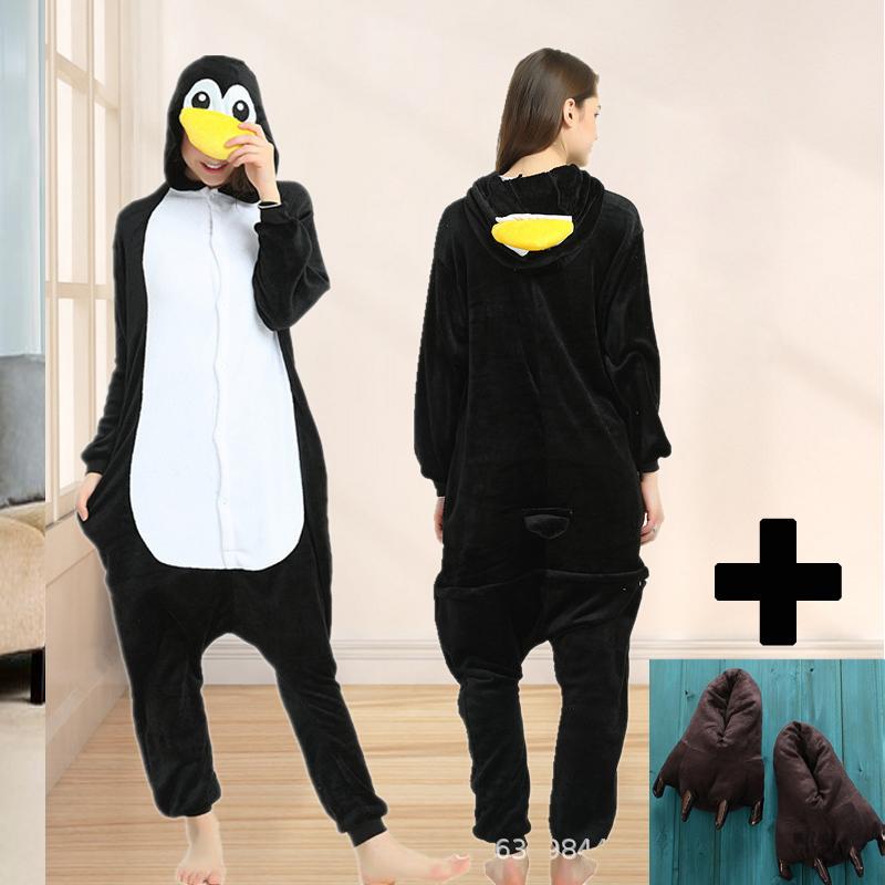 Unisex Women Men Adult Kigurumi Pajamas Set Unicorn Owls Animal Sleepsuit Winter Warm Sleepwear Onesie Kangaroos Costume Halloween