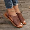 Модные сандалии Sapatos Femininos Peep Toe Flat Sandals 2024 Лето Новые Ретро Натуральная Кожа Удобная Мягкая Подошва Универсальная Женская Обувь