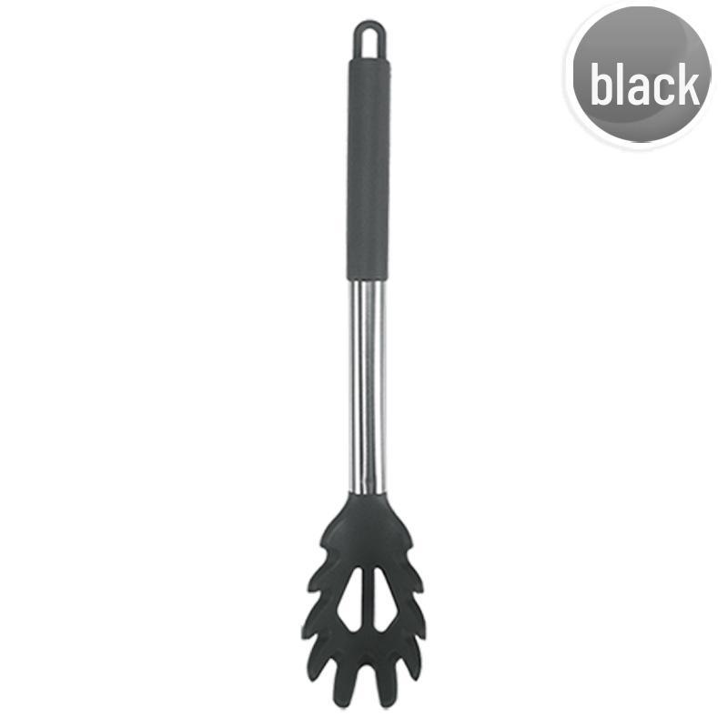 Черный набор кухонных принадлежностей из нержавеющей стали и с силиконовыми ручками, 15 предметов, с ведром для хранения