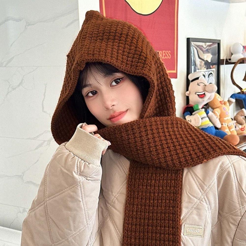 Warm Winter Balaclava Caps Thicken Hooded Caps High Quality Neck Face Scarf Bib Women