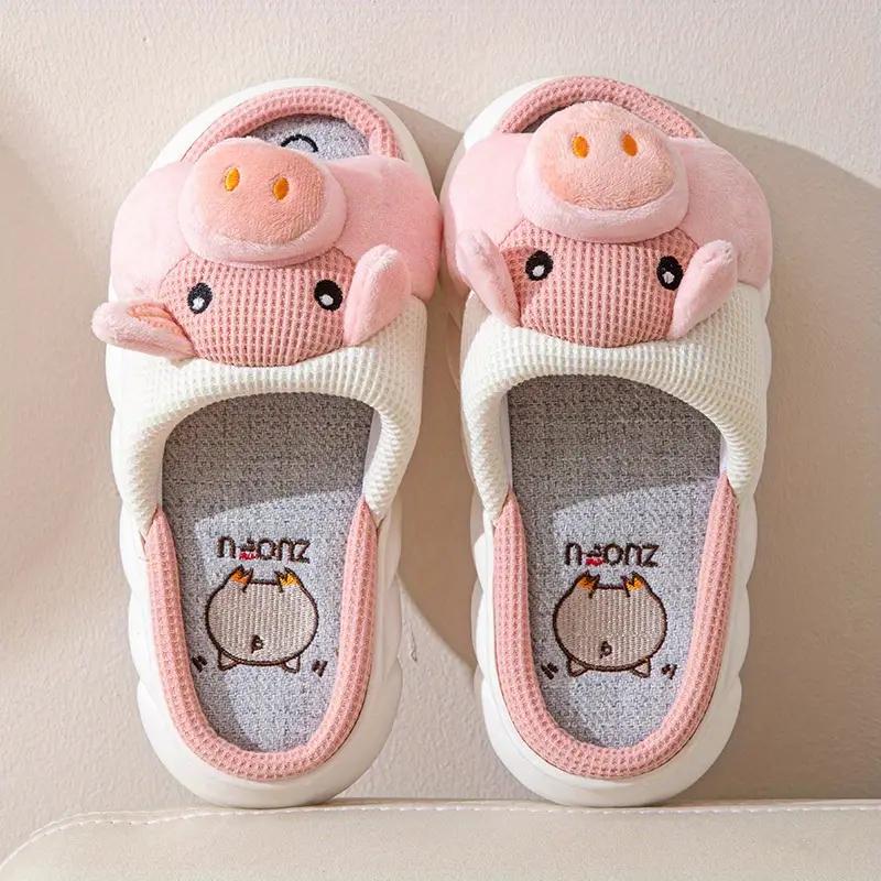 Женские тапочки с декором кролика, удобные туфли без шнуровки с круглым носком, милые женские тапочки