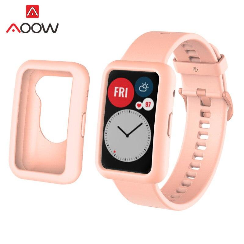 Силиконовый спортивный ремешок для часов Huawei, подходящий для фитнеса, умных часов, защитный чехол, комплект, сменный ремешок на запястье, браслет Correa