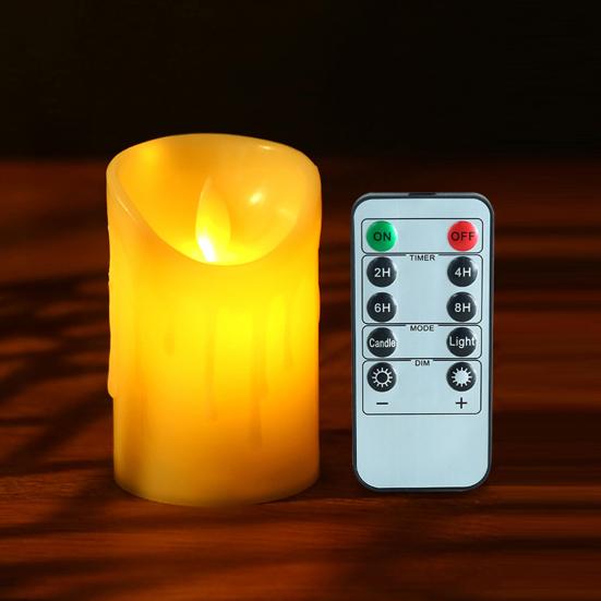 Водонепроницаемые беспламенные свечи на батарейках, светодиодные свечи с пультом дистанционного управления, мерцающие фальшивые столбовые свечи для свадьбы, Хэллоуина