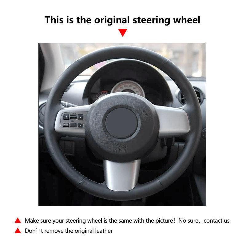 Hand Braid Car Interior Accessories Steering Wheel Cover Microfiber Leather Trim For Mazda 2 2007 2008 2009 2010 2011 2012