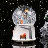 Романтический небесный город Музыкальная шкатулка Автоматический снежный шар Светодиодная смоляная настольная декорация Идеальный подарок для пар на годовщины и дни рождения
