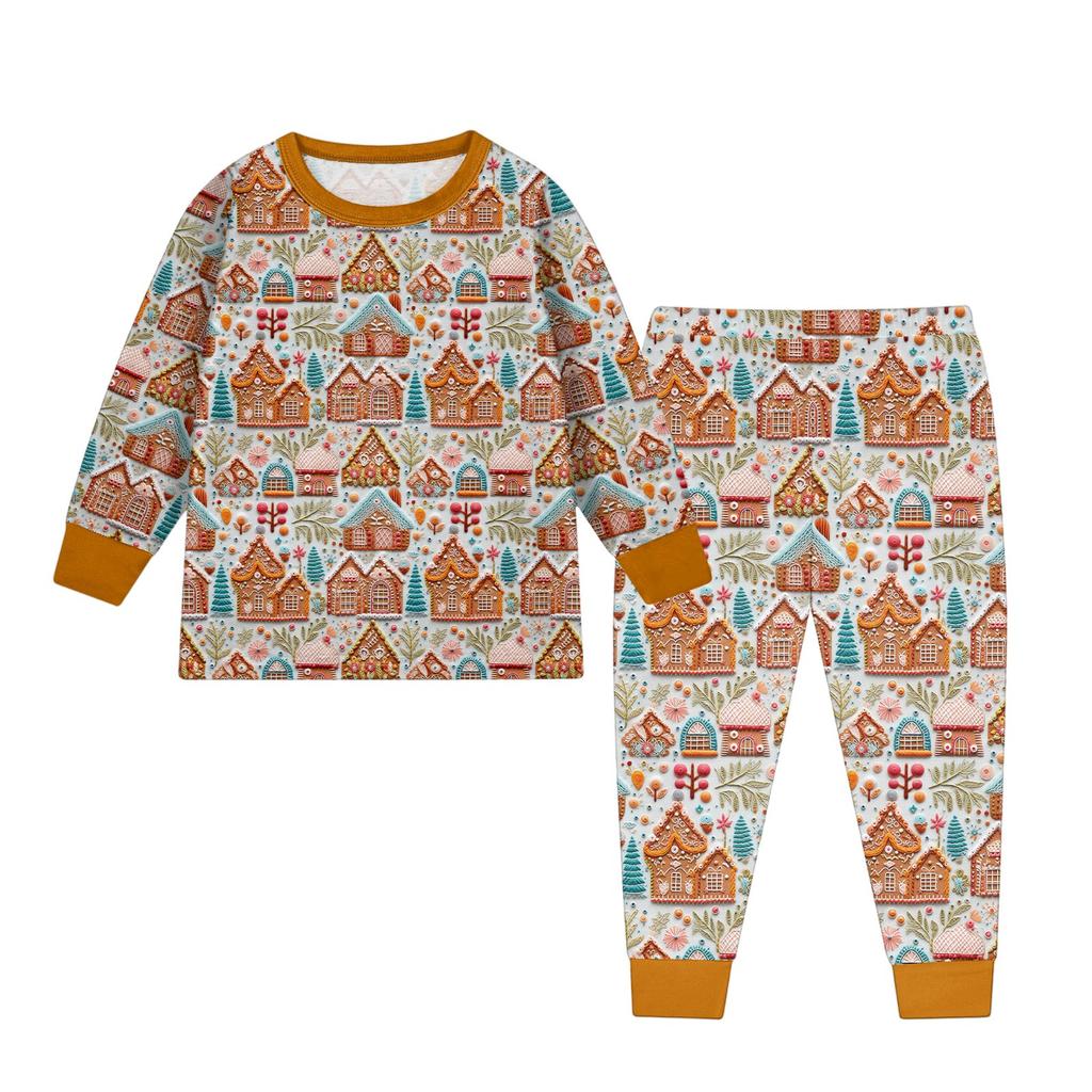 Детский модный костюм юбка топ с круглым вырезом и длинными рукавами брюки