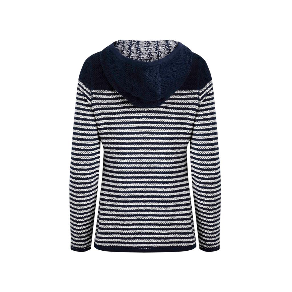 Weird Fish Женская/дамская Bianca Полосатая макаронная Экологичная Толстовка с капюшоном на молнии