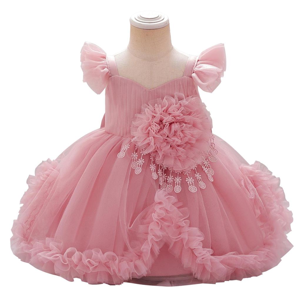 Новое платье принцессы для девочки на один год с рукавами-крылышками для банкета и фестиваля