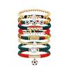 2026  Souvenir Bracelet Set, Stackable Soft Clay Football Pendant Sports Wrist Jewelry