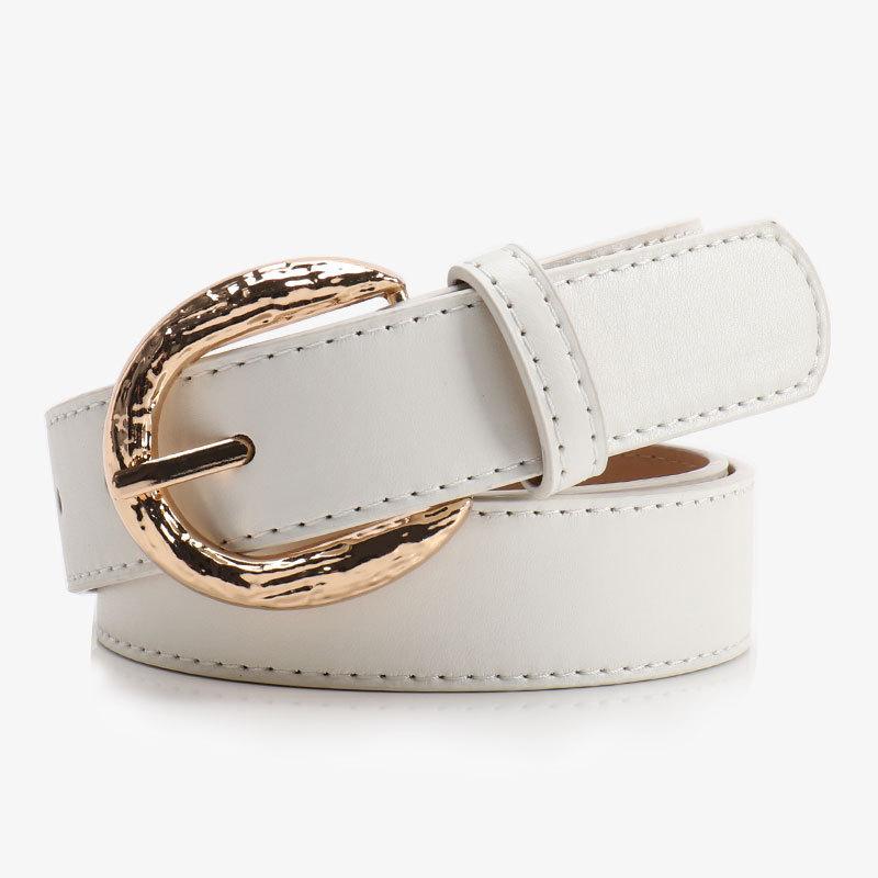 Simple Sophistication Pu Leather Belt With Metal Buckle For Fashionable Outfits