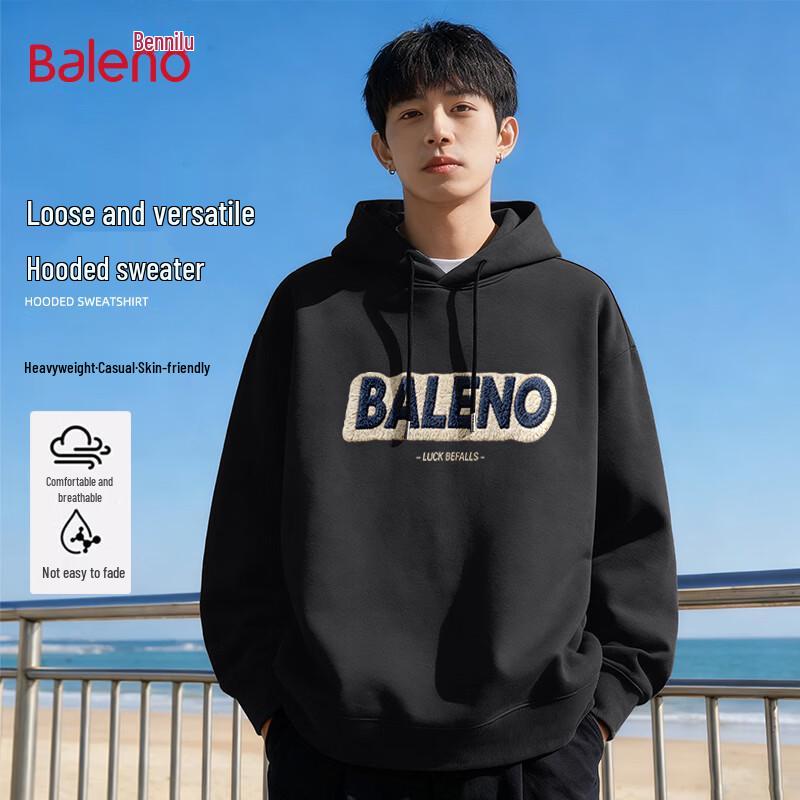 Мужская толстовка с капюшоном и принтом букв Baleno