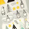 24 autocollants puffies de Noël - lutins et sapins