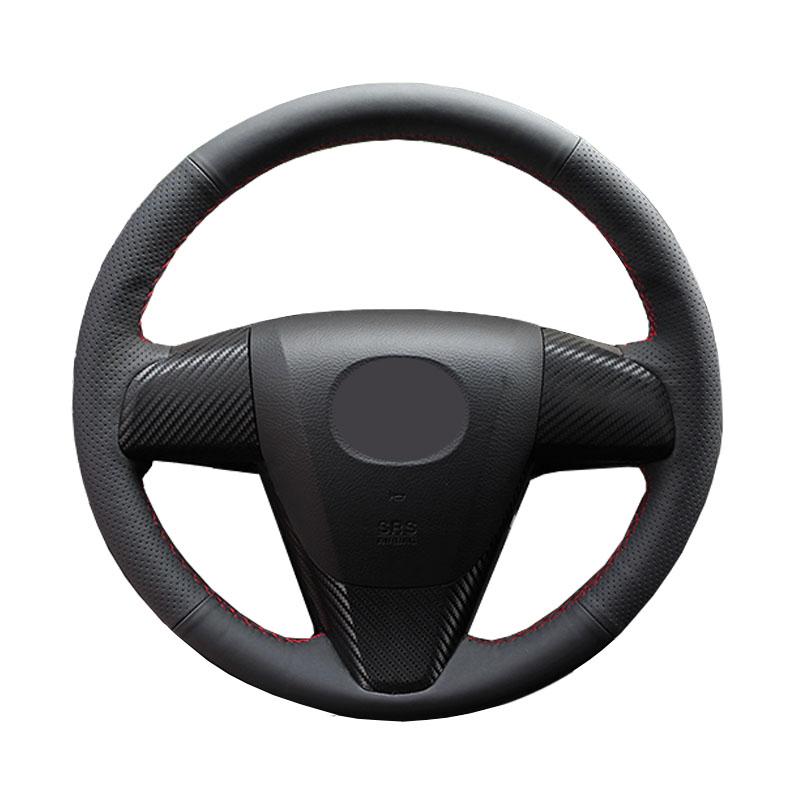 Автомобильный чехол на руль для Mazda 3 Axela 2008-2013 Mazda CX-7 CX7 2010-2016 Mazda 5 2011-2013 кожаная оплетка для рулевого управления