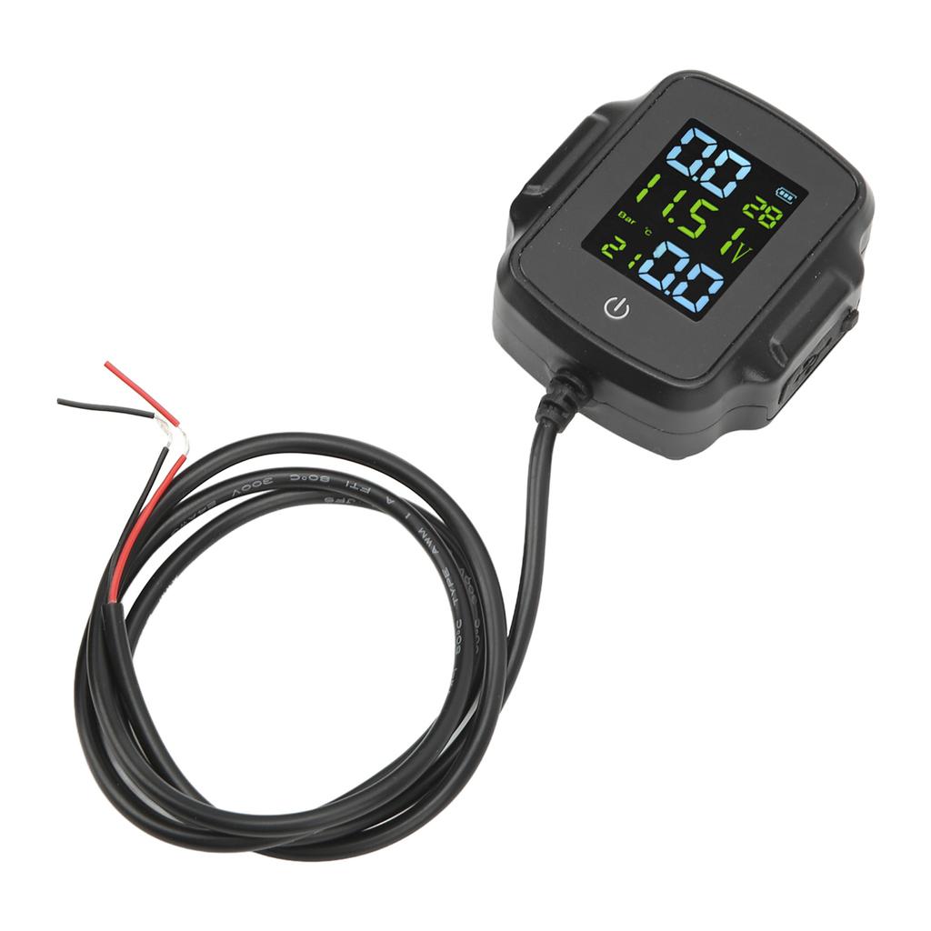 Мотоциклетная система контроля давления в шинах TPMS с 2 внешними датчиками, Системы сигнализации шин для мотоциклов, Реальное время, Зарядка от USB 12 В