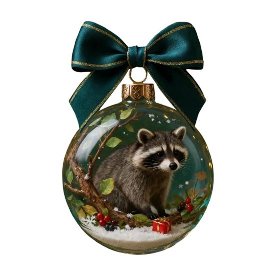 Animal Christmas Ball Ornaments Handcrafted 3D Turtle/Penguin/Bee/Dachshund Clear Ball Ornament for Xmas Tree Holiday Home Party Decor