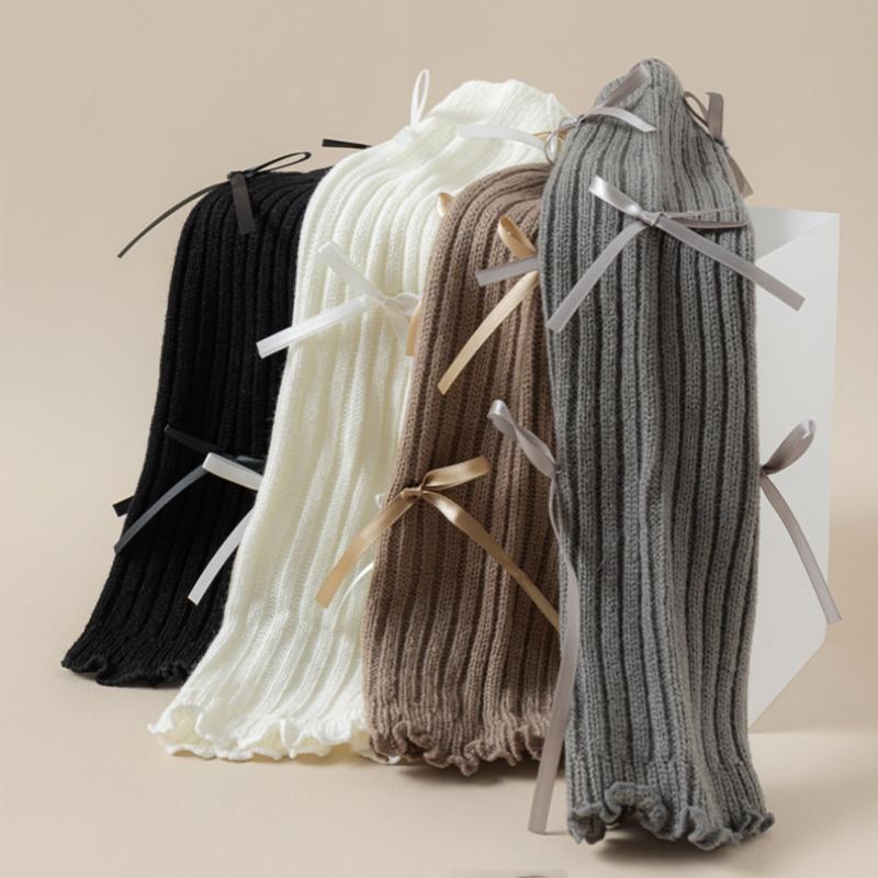 Детские носки с ворсом, модные школьные носки в балетном стиле для детей и девочек, креативный дизайн, детские носки с бантом на бретельках, теплые осенне-зимние носки