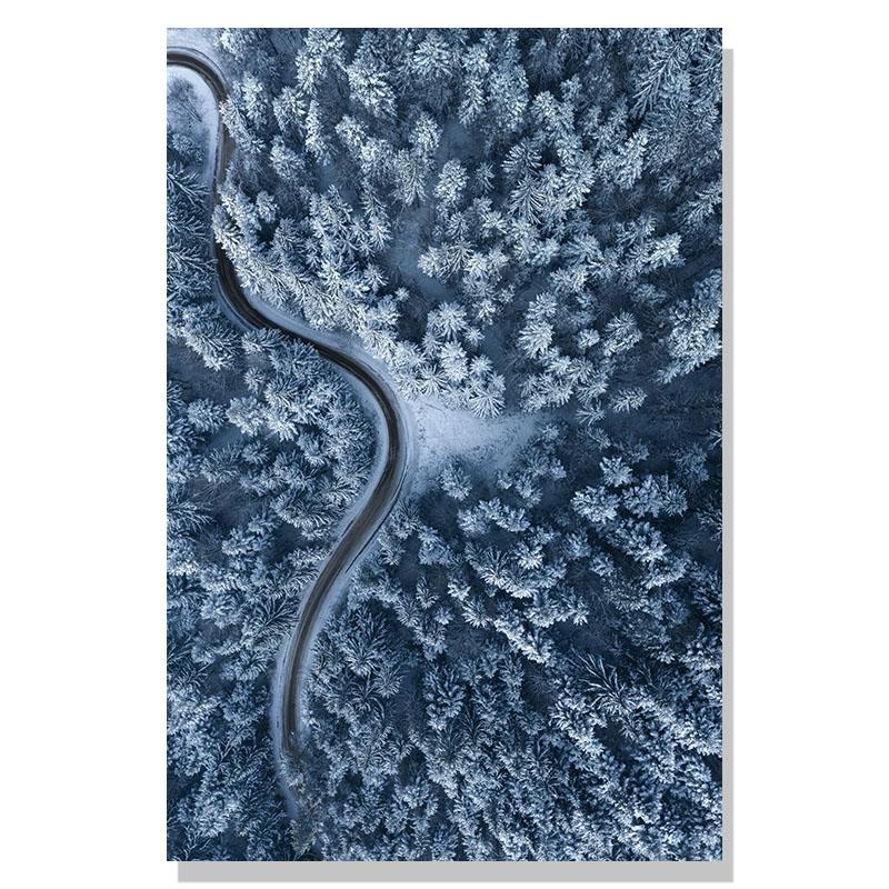 Flower Lake Snow Owl Deer Forest Landscape Winter Wall Art Canvas Painting Nordic Posters And Prints Wall Pictures Home Decor