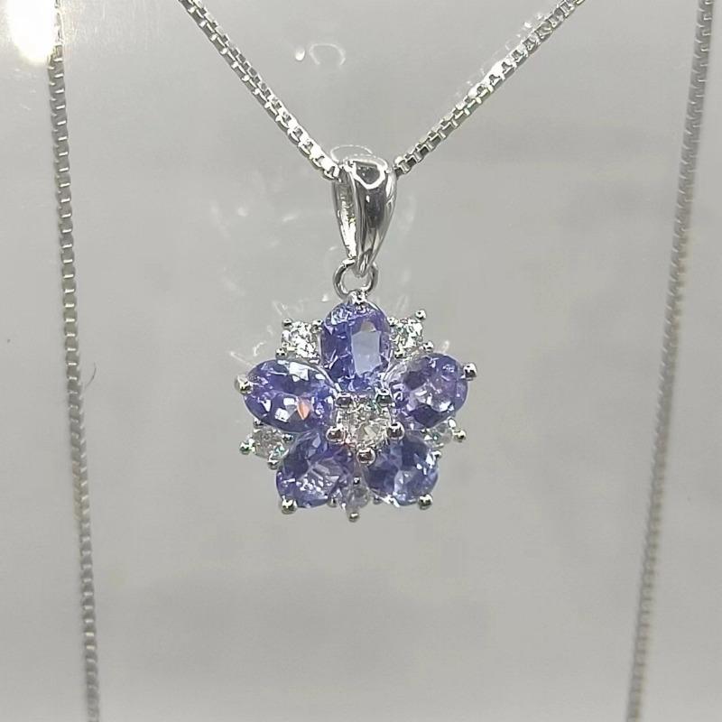 Sace Gems Подвеска для женщин, стерлинговое серебро 925 пробы, 4*5 мм, натуральный танзанит, ожерелье, Свадебная вечеринка, ювелирные изделия, подарки