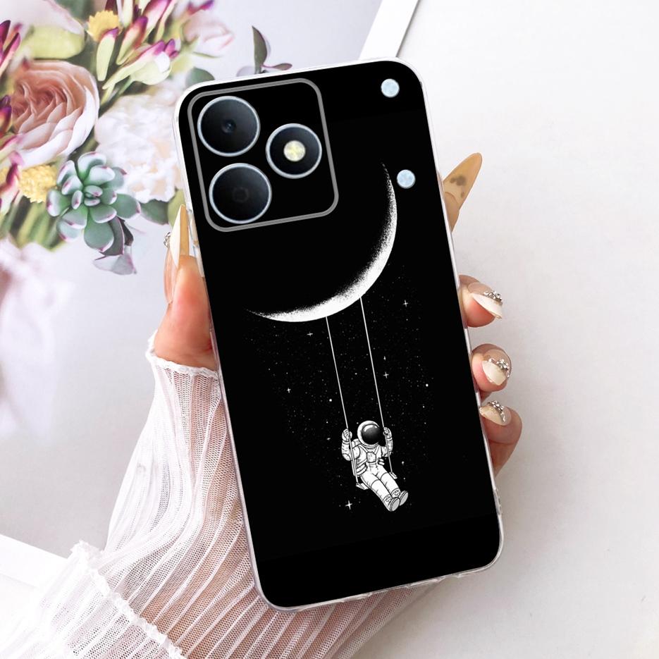 Чехол для Realme Note 80 4G RMX5388 Милый Кот Цветы Рисованный Чехол Мягкий Силиконовый Чехол Для Realme Note 80 Note80 Задняя Крышка Fundas