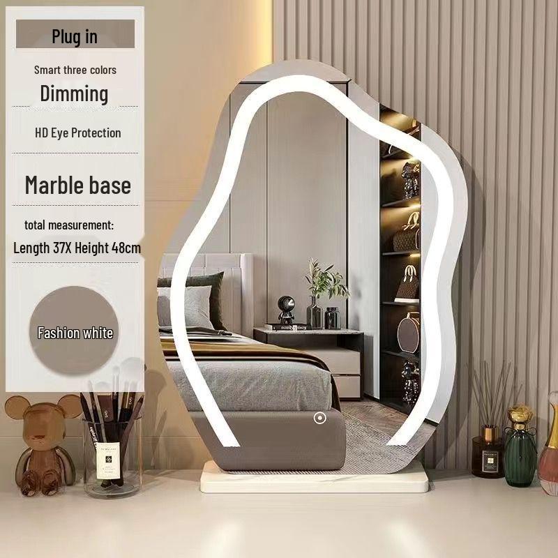 2024 Умное облачное зеркало для макияжа с подсветкой: Стильное настольное косметическое зеркало