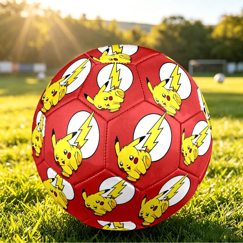 Pikachu Printed Size 5 Standard Football, Waterproof PU Training Soccer Ball for Outdoor Sports