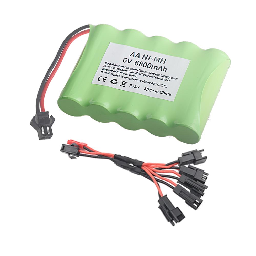 (SM PLUG) 6V 6800mAh NiMH Battery with USB Charger For Rc Toys Cars Tank Truck Robot Boats AA Ni-MH 6v Rechargeable Battery Pack