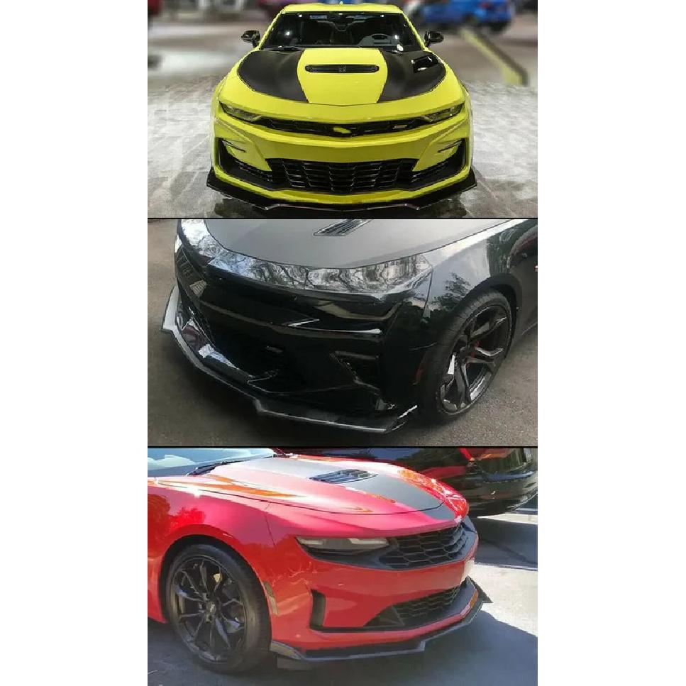 Front Bumper Lip Splitter Spoiler For Camaro SS 2016-2024/Camaro LS LT RS 2019-2024 Carbon Fiber Look Glossy Black Mate Black