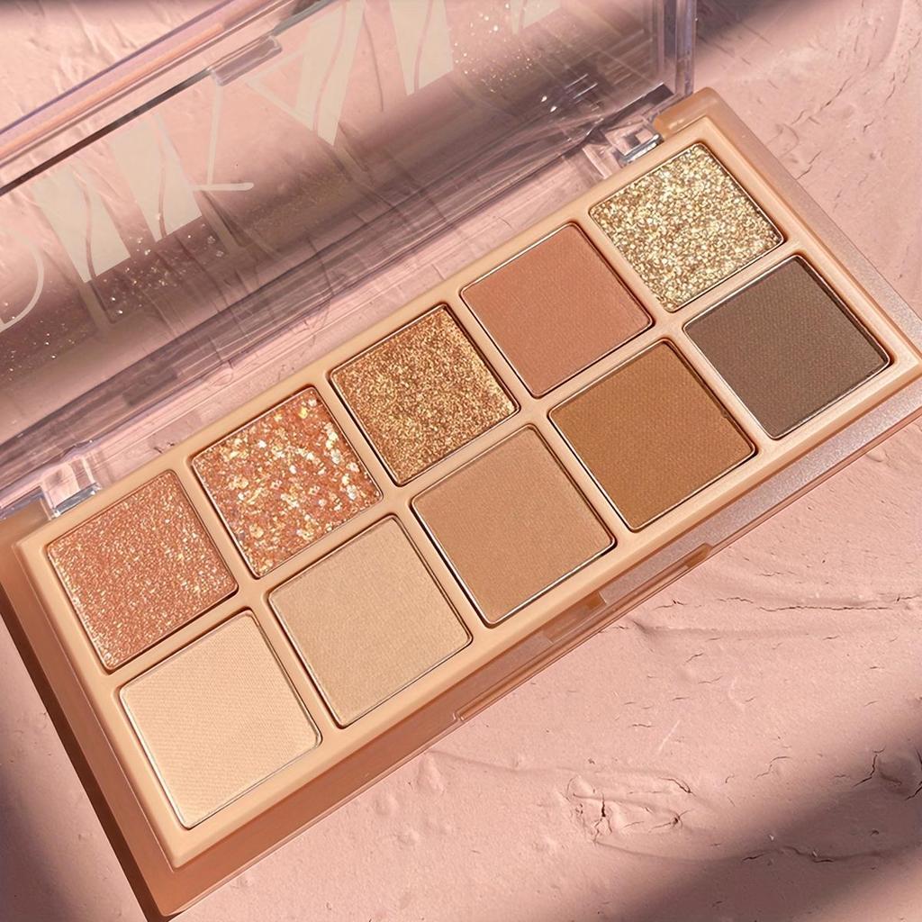 Палитра теней для век Smoky Eye Shadow из 10 цветов. Стойкий матовый и мерцающий финиш. Черные, коричневые, коралловые, розовые, земляные тона для контурирования лица и повседневного макияжа.
