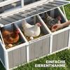 Chicken Coop Wood Chicken House with Lockable Door Nesting Box Waterproof PET Roof for 3-4 Chickens, 145x90x92 cm Gray