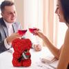 Консервированная роза Медведь Подарочная коробка Искусственный вечный цветок Медведь Подарок Украшение Подруга Жена Мама Бабушка День святого Валентина Подарок на годовщину на день рождения