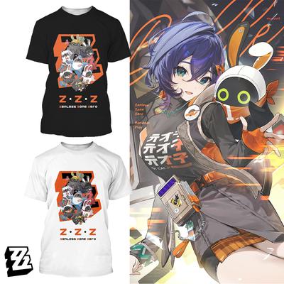 Новая игра MiHoYo Zenless Zone Zero Принт Мужская футболка ZZZ Ролевая игра Красивая Графическая футболка Стиль Харадзюку Женские футболки с коротким рукавом