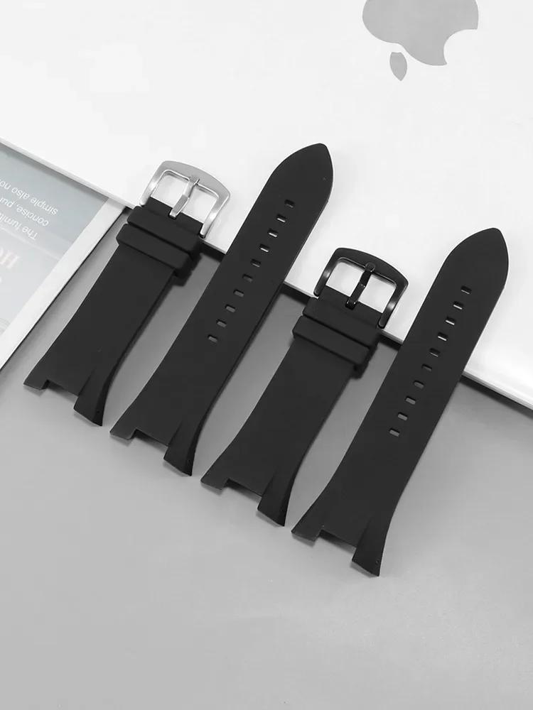 Для Ar-mani Силиконовый ремешок для часов AX1803 AX1802 AX1042 AX1050 AX1084 AX1108 Мужская вогнутая часовая цепочка Резиновый спортивный ремешок 31X14 мм
