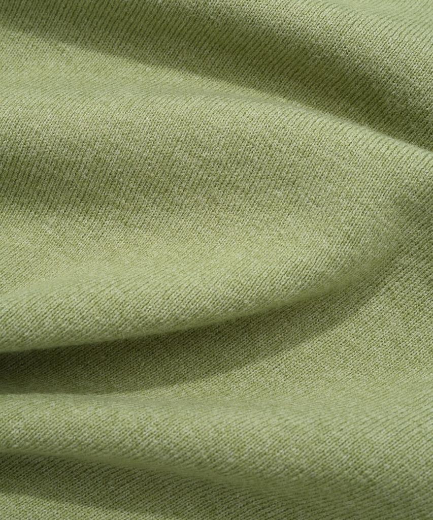 COVERNAT WOMAN Turtleneck Puff Sleeve Half Knit Light Green