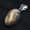 Oval Cut 78.80 Ct Lace Agate Pendant Healing Stone 925 Silver Gemstone CERTIFIED AR-1693-S