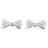 [K6621] - Серьги серебряные "Романтический узел" Серебро белое (родиевое покрытие) - 10х4 мм