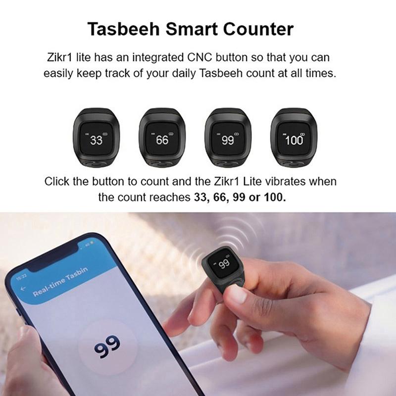Смарт-кольцо-счетчик Tasbih Tally для мусульман Zikr Digital Tasbeeh 5 Напоминание о времени молитвы Bluetooth