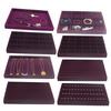 Ring Earrings Necklace Jewelry Display Organizer Box Tray Showcase Purple 1