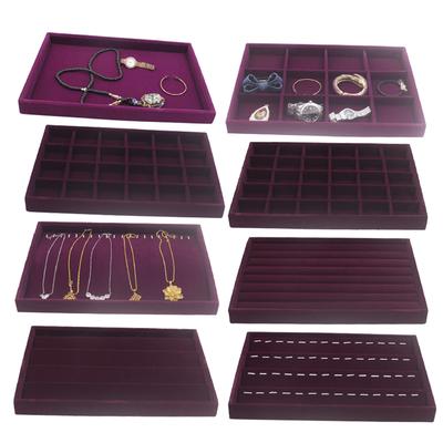 Кольцо Серьги Ожерелье Дисплей для ювелирных изделий Органайзер Коробка-поднос Витрина Фиолетовый 1