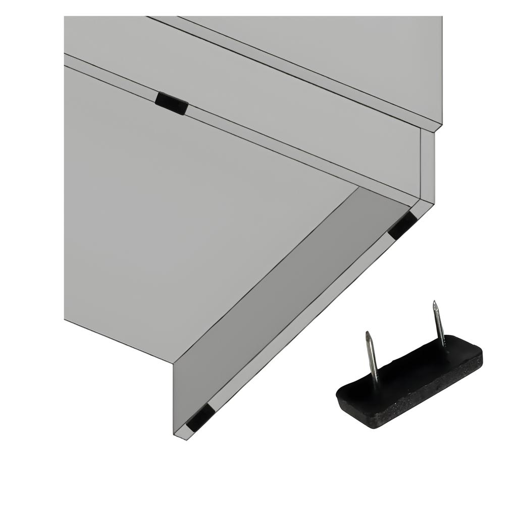 Double furniture glide 35x15x5 furniture foot, hammered in, BLACK 10 PCS