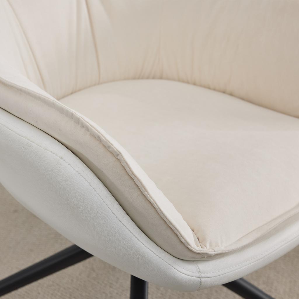 Household Office Chair, Faux Leather Armchair, Deep-Seat Vanity Chair – Ideal for Living Room & Bedroom