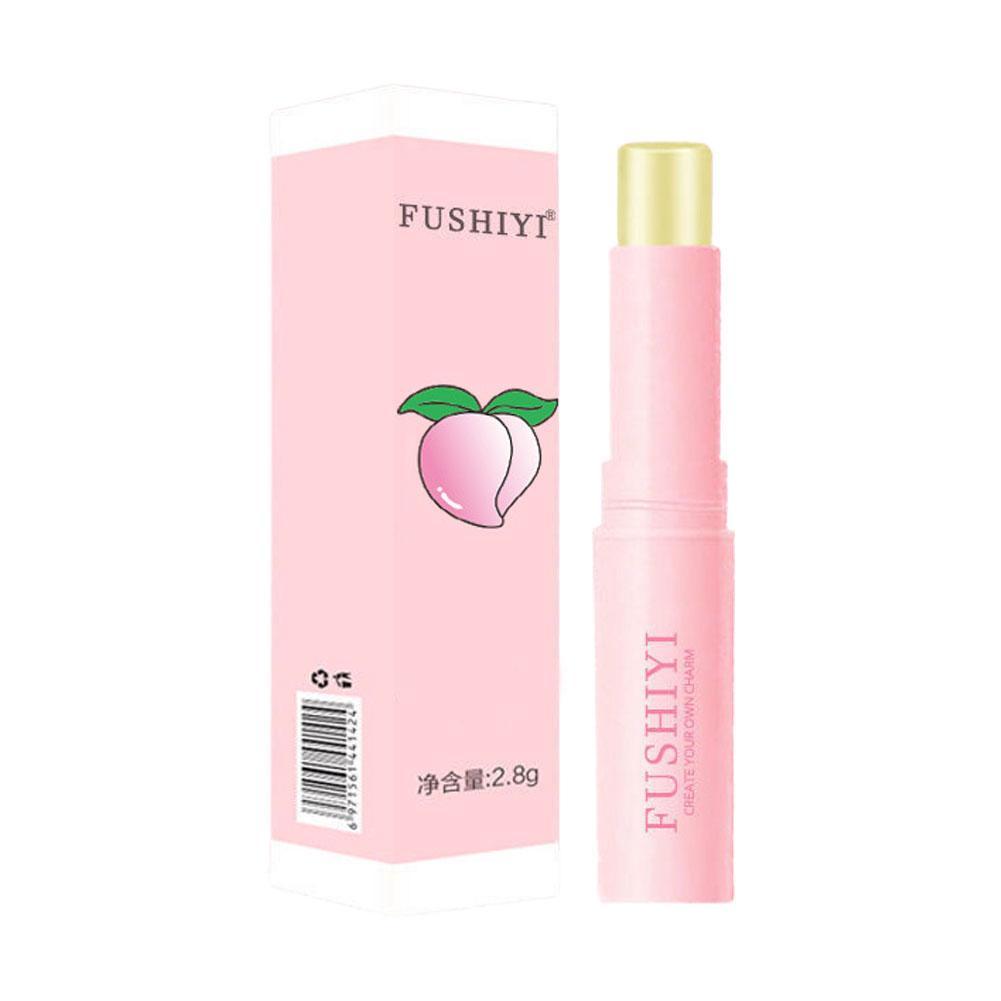 1 шт., натуральный персиковый бальзам для губ, длительный увлажняющий продукт для увлажнения при изменении температуры, анти- R6X4