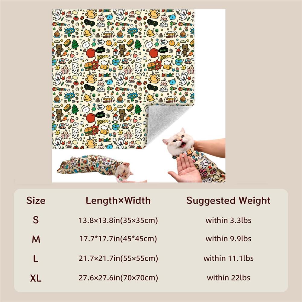 New Cat Wrap For Grooming,Cat Restraints For Grooming,Very Soft Cat Blanket To Wrap Cat Restraint For Nail Clipping (L (Within 22lbs))