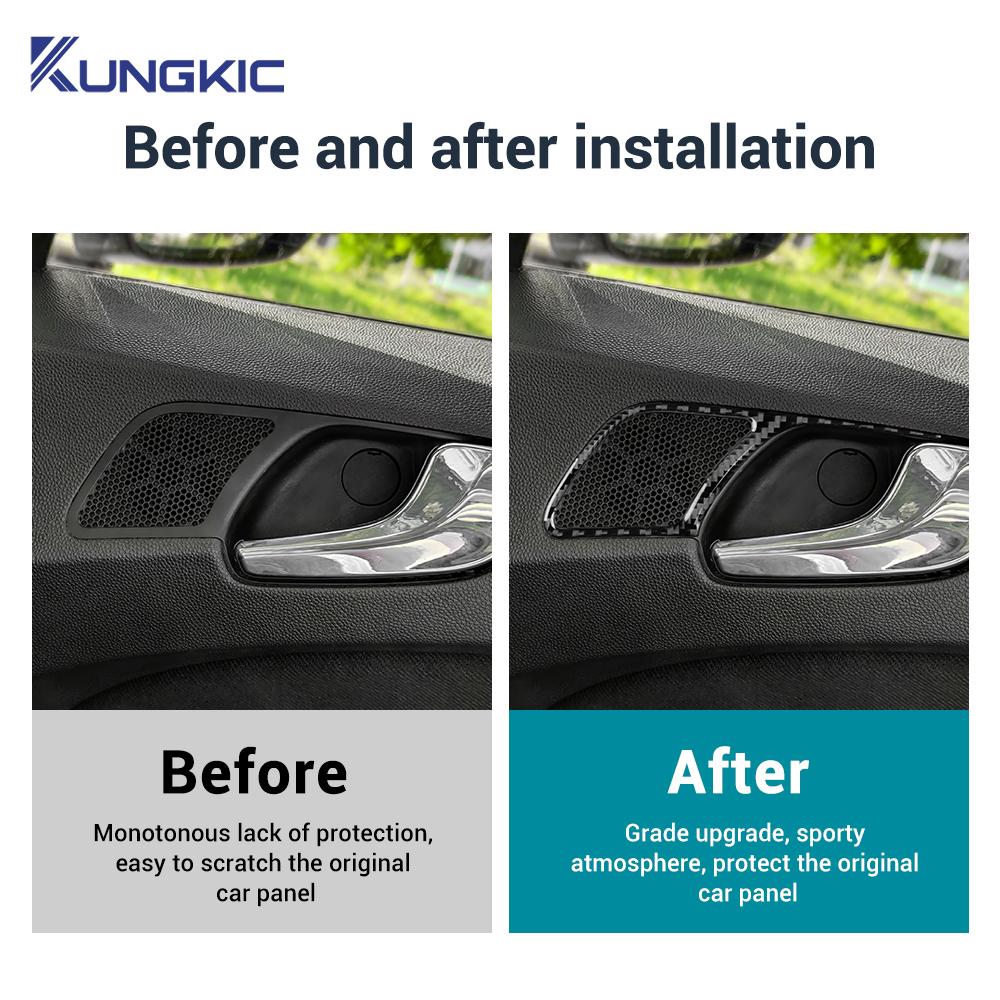 Carbon Fiber Style Interior Sticker for Opel Corsa 2007-2014 LHD RHD Door Handle Frame Trim