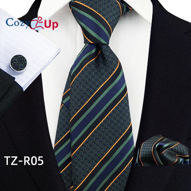 Cozy Up Набор из трех предметов, модный деловой мужской галстук с узором пейсли, включает в себя галстук, запонки, носовой платок