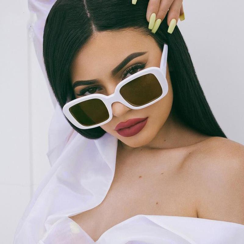 Black Square Sunglasses Vintage Shades For Women Luxury Brand Designer Sexy White Gold Female Mirror Glasses SH162