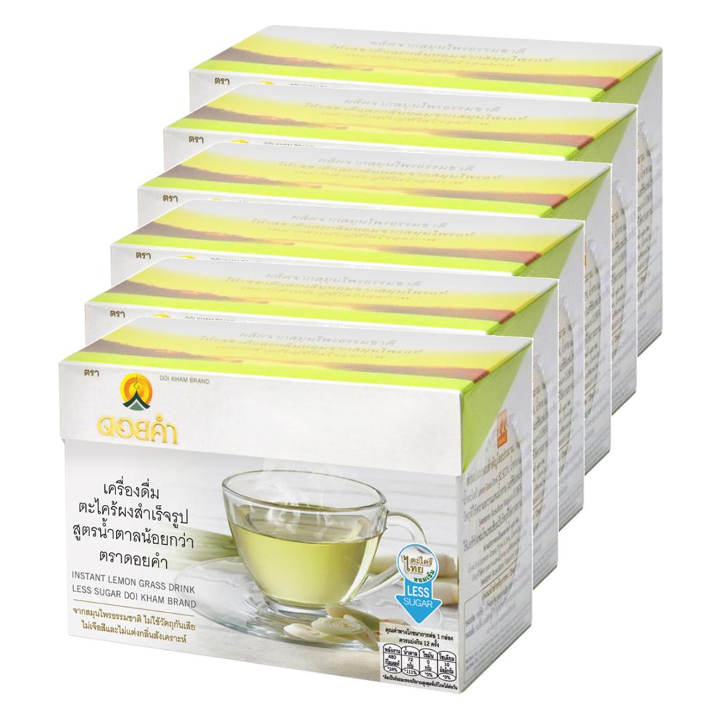Doi Kham Instant Lemongrass Powder Drink Less Sugar 9 G. X 12 Sachets (1 Box) / 9 G. X 36 Sachets (3 Boxes) / 9 G. X 72 Sachets