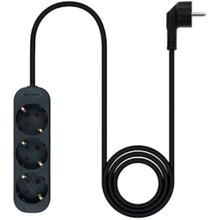 NANOCABLE 10.38.0003-NS-BK - Сетевой фильтр с 3 розетками, 1,4 м, Черный